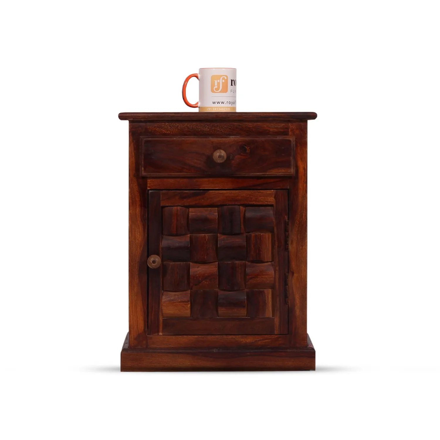 Royal Finish Nivora Bedside Table In Furniture Sheesham Wood sheesham wood bed image 4