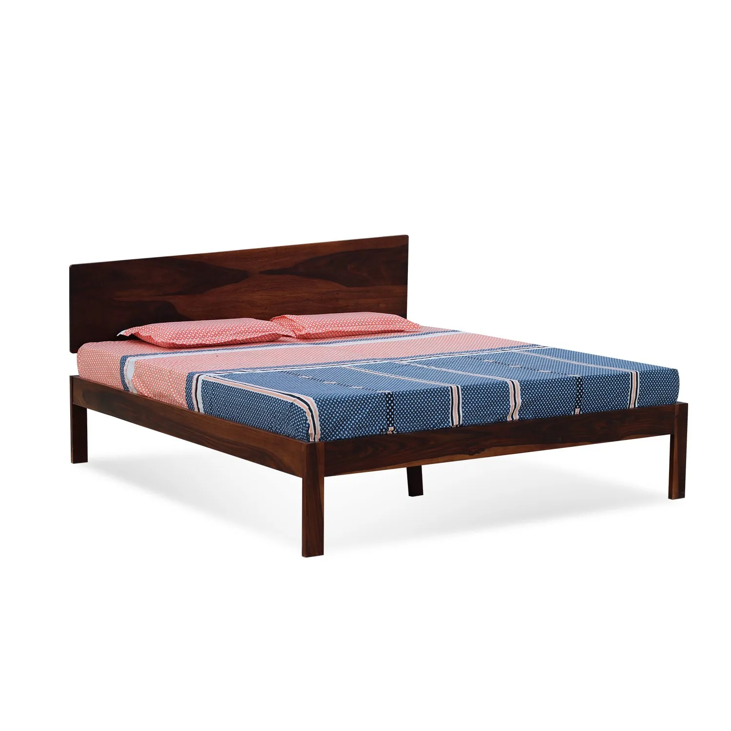 Royal Finish Upexico Queen Size Without Storage Bed In Solid Sheesham woo sheesham wood bed image 4