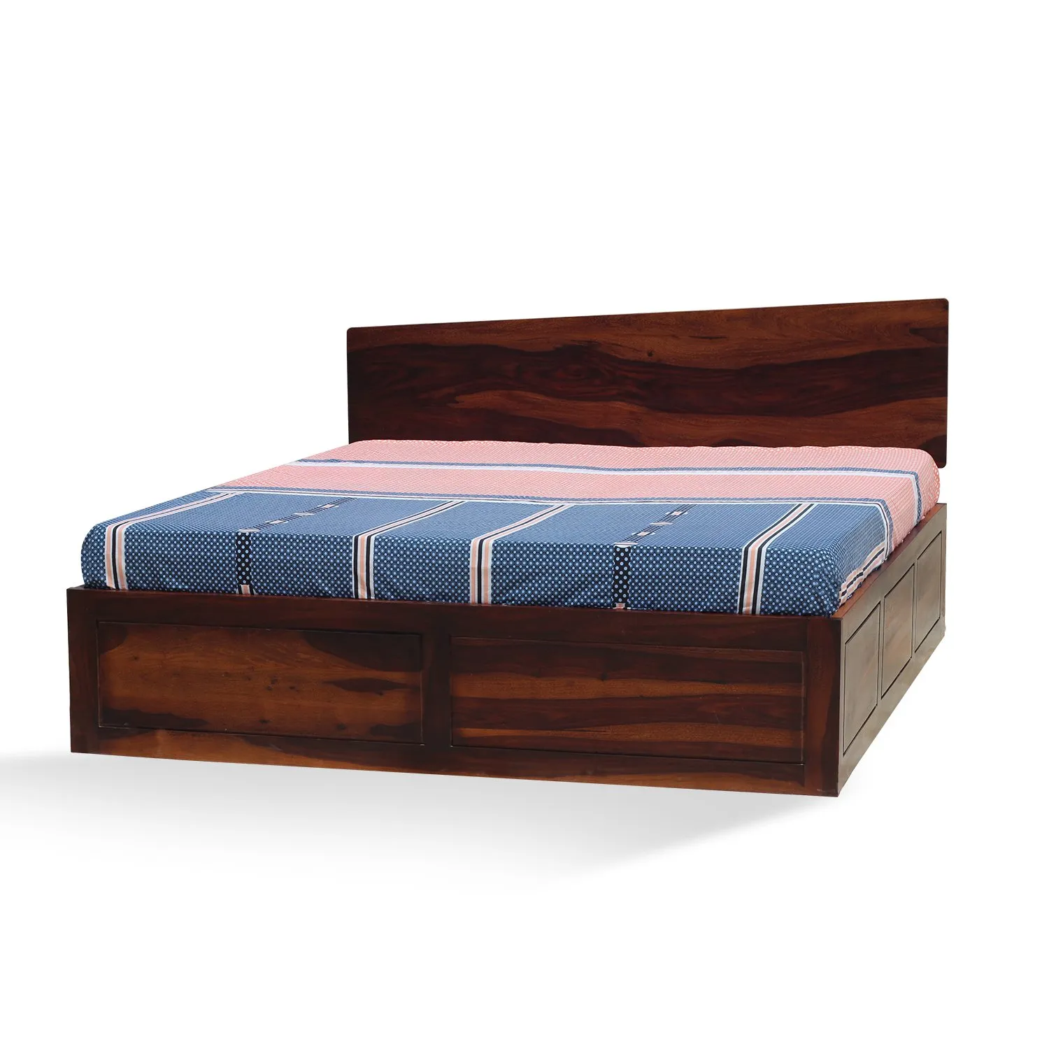 Royal Finish Alfriko Queen Size Storage Bed In Solid Sheesham wood sheesham wood bed image 2