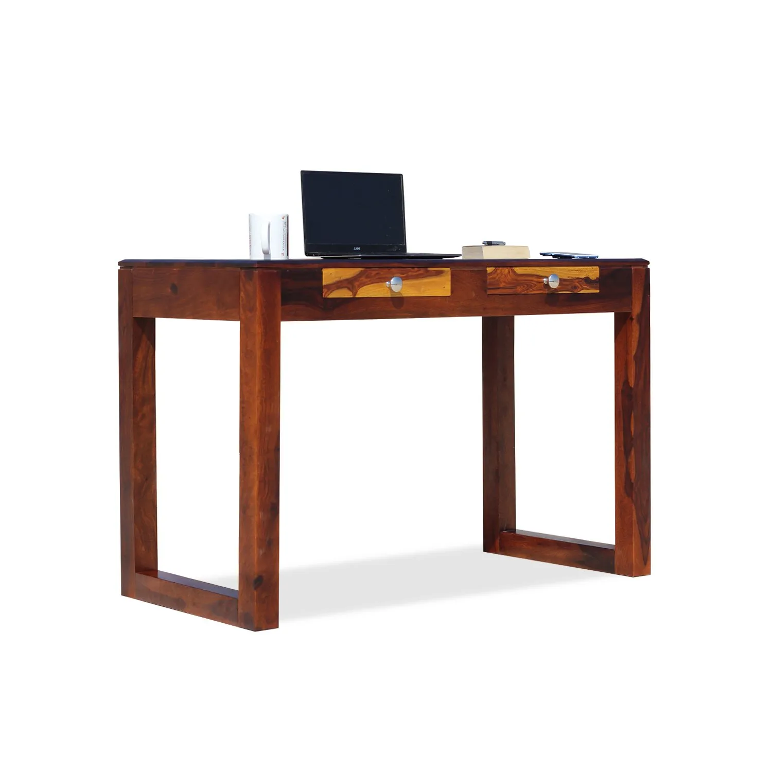 Royal Finish Two Drawer Yesporado Minimal Study Table in Funriture Sheesham Wood wooden study table image 3