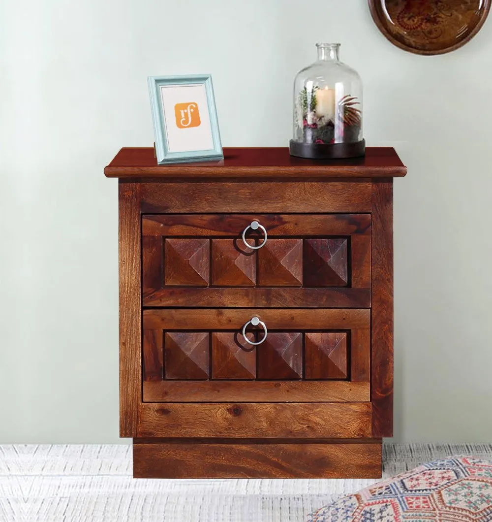 Royal Finish Stylish & Functional Bedside Table | Compact Size | Premium Sheesham