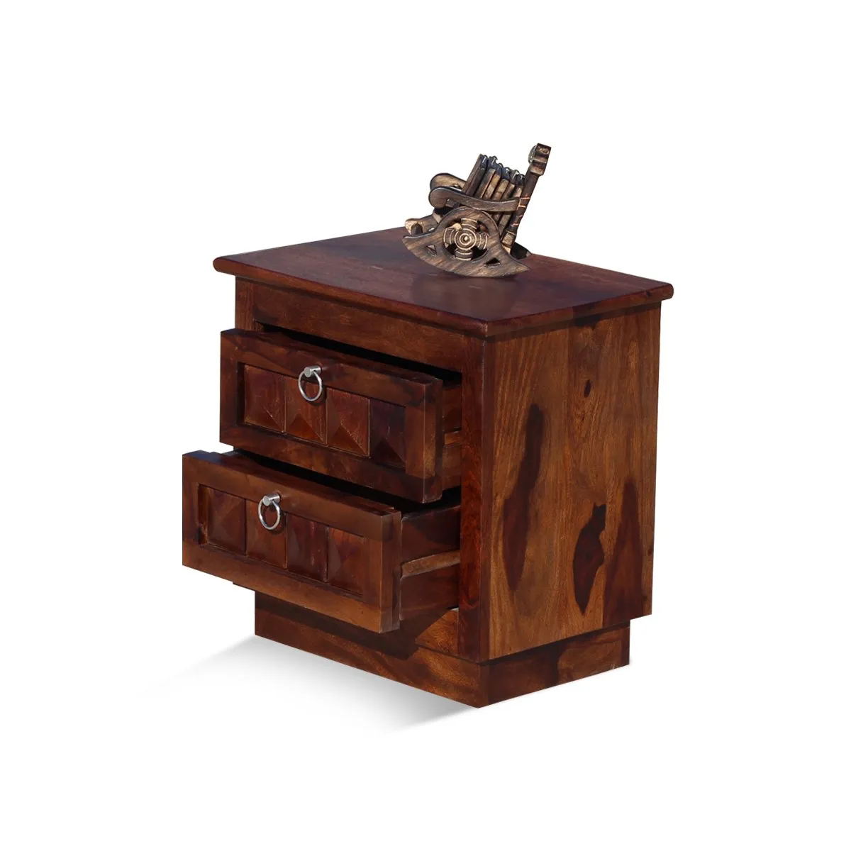 Royal Finish Stylish & Functional Bedside Table | Compact Size | Premium Sheesham sheesham wood bed image 4