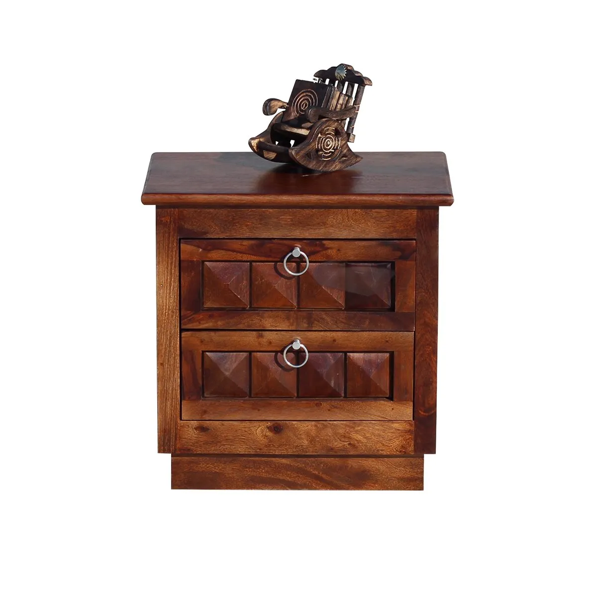 Royal Finish Stylish & Functional Bedside Table | Compact Size | Premium Sheesham sheesham wood bed image 5