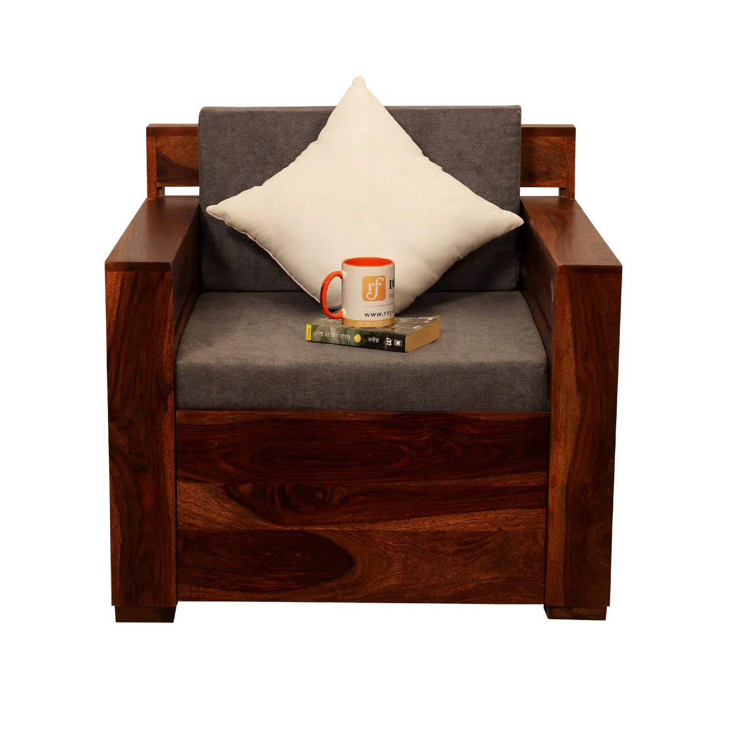 Royal Finish MirageMingle 7 Seater Sofa Set With Cushions(3+2+1+1) wooden sofa set image 5