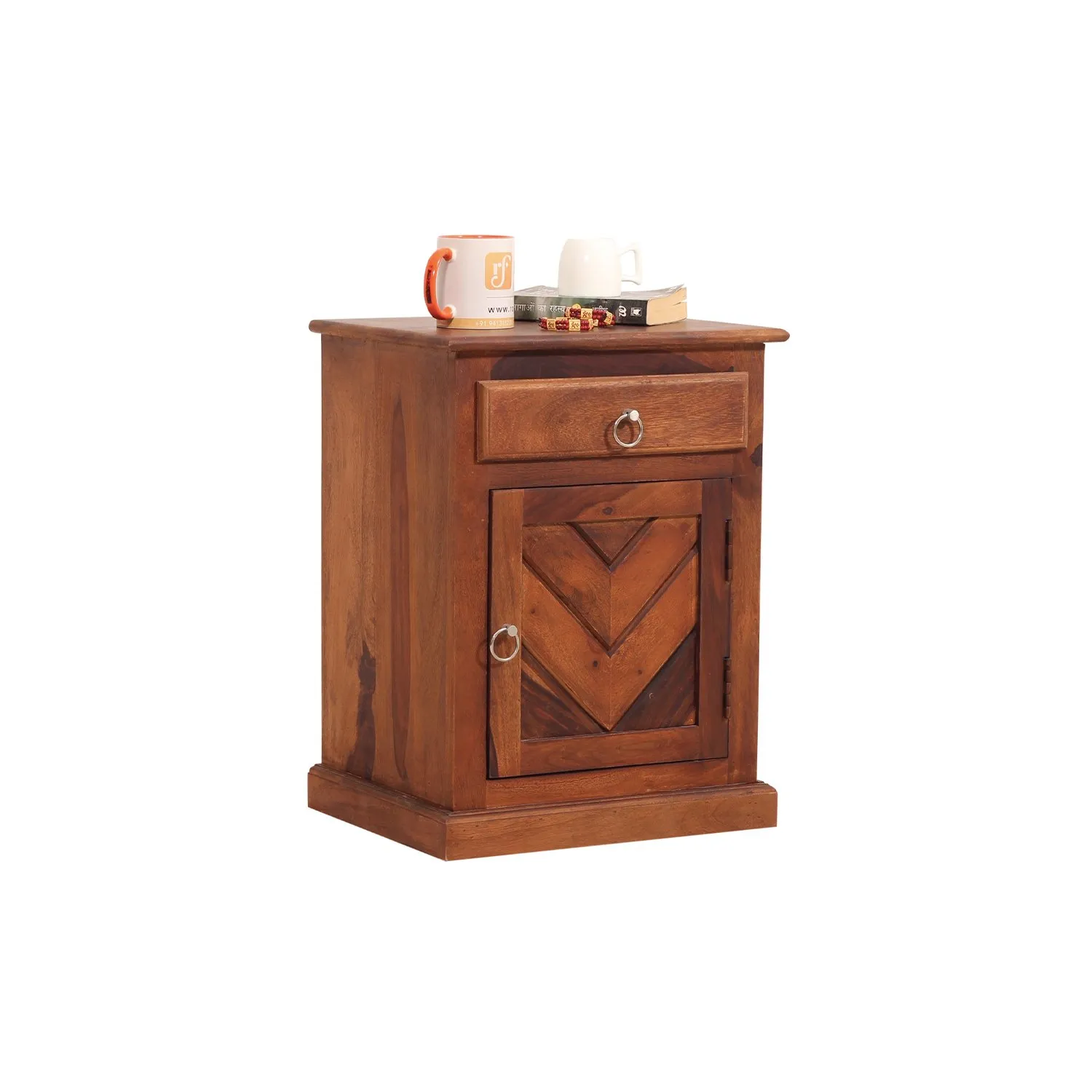Royal Finish Vesto Bedside Table In Furniture Sheesham Wood In Natural Colour sheesham wood bed image 5